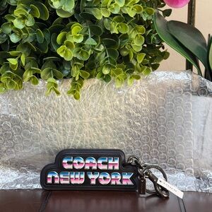 Coach NewYork Logo Keychain NWT